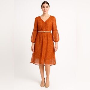 Old navy orange‎ floral print dress, size M.